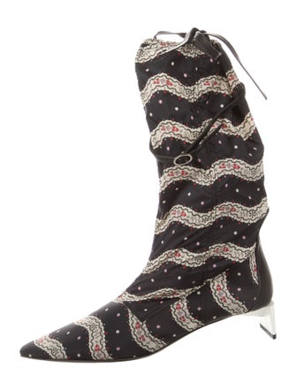 Loewe Nylon Striped Lace-Up Boots