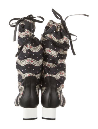 Loewe Nylon Striped Lace-Up Boots
