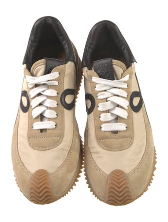 Loewe Suede Colorblock Pattern Sneakers
