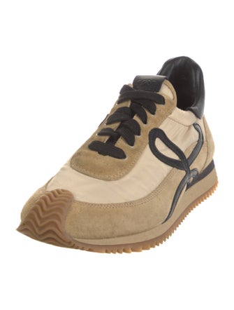 Loewe Suede Colorblock Pattern Sneakers