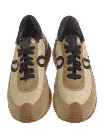 Loewe Suede Colorblock Pattern Sneakers