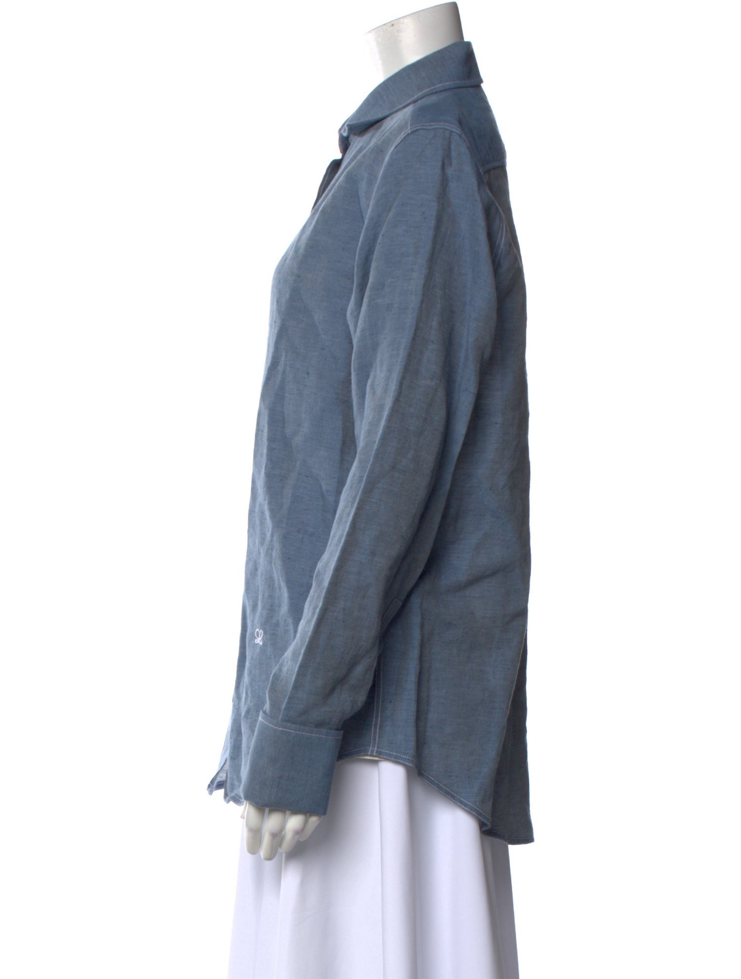 Loewe Linen Long Sleeve Button-Up Top