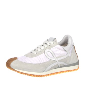 Loewe Suede Colorblock Pattern Sneakers