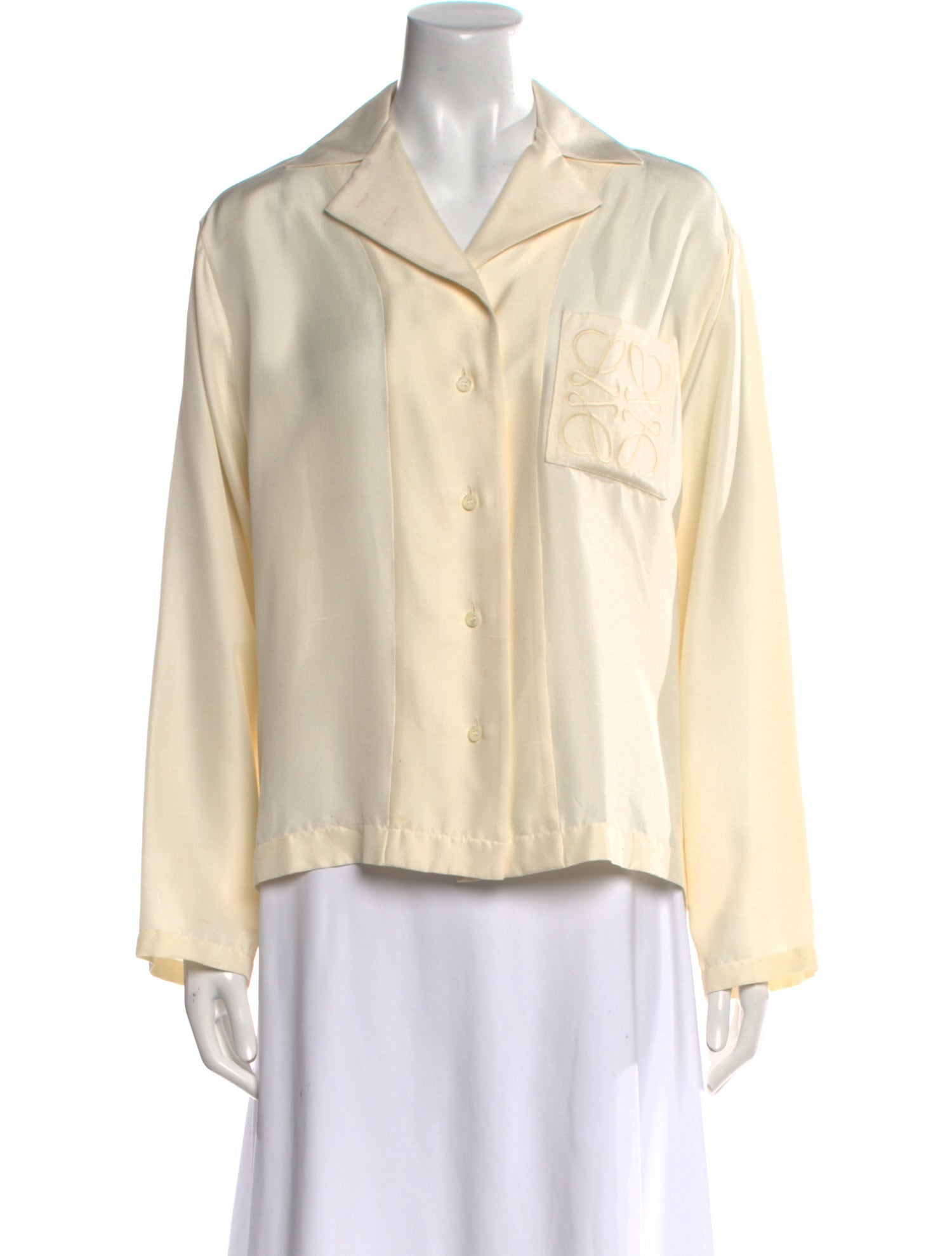 Loewe Silk Long Sleeve Button-Up Top