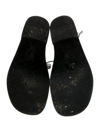 Loewe Leather Beaded Accents T-Strap Sandals