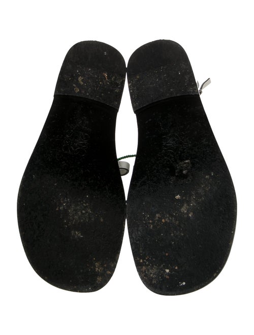 Loewe Leather Beaded Accents T-Strap Sandals