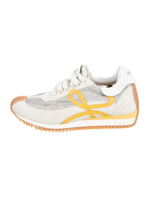 Loewe Suede Colorblock Pattern Sneakers