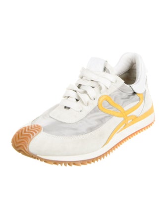 Loewe Suede Colorblock Pattern Sneakers