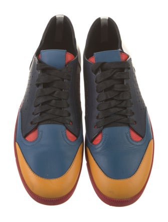 Loewe Leather Colorblock Pattern Sneakers