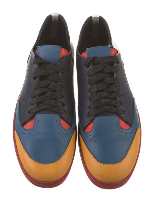 Loewe Leather Colorblock Pattern Sneakers