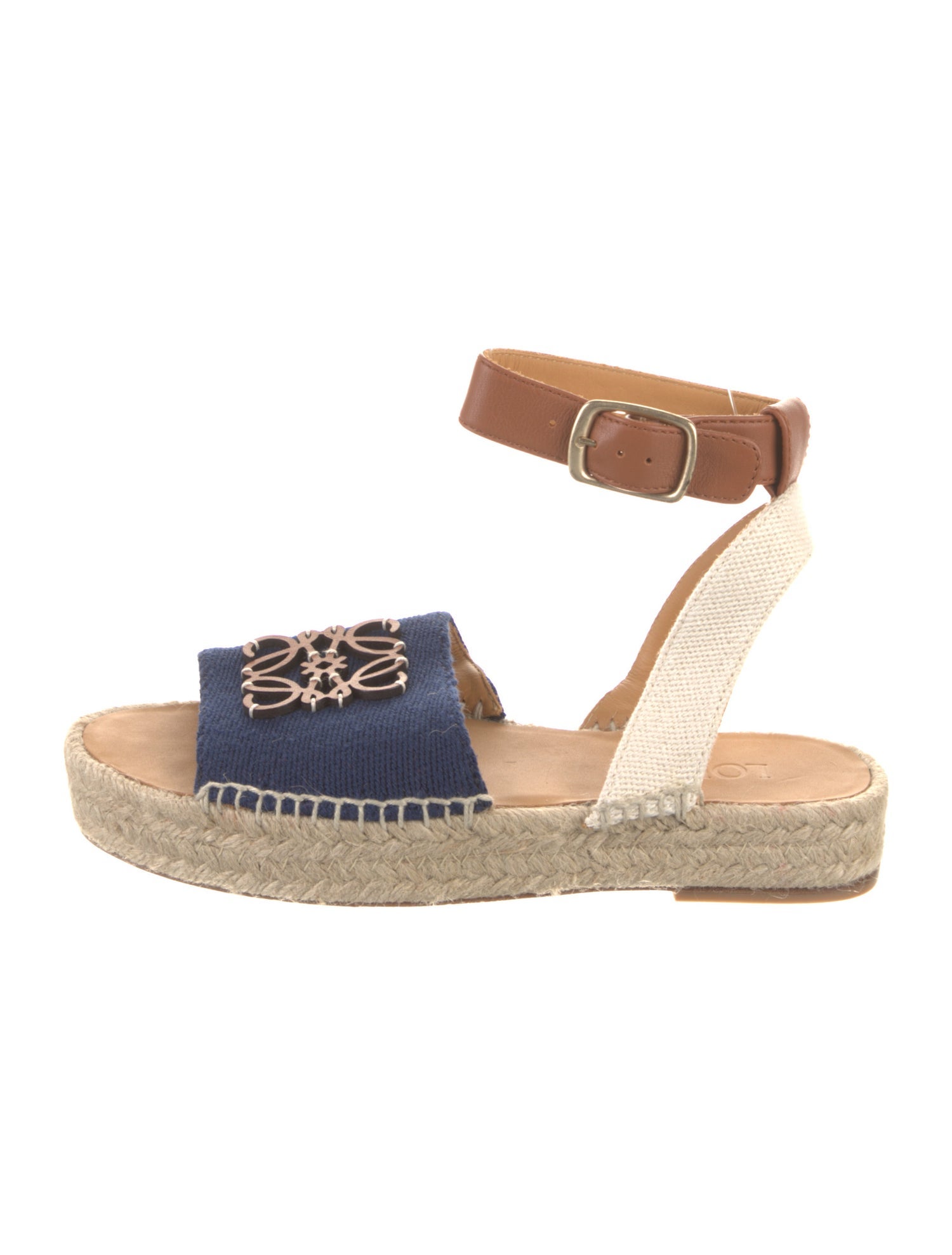 Loewe Leather Colorblock Pattern Espadrilles