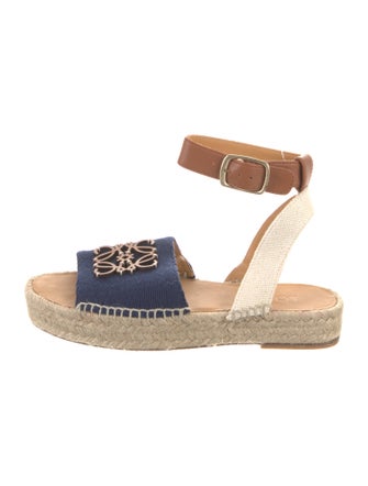 Loewe Leather Colorblock Pattern Espadrilles