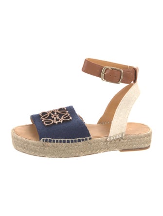 Loewe Leather Colorblock Pattern Espadrilles