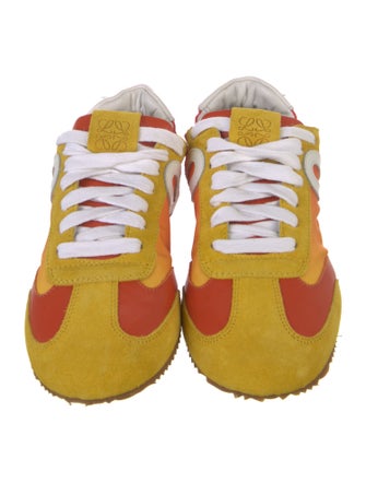 Loewe Suede Colorblock Pattern Sneakers