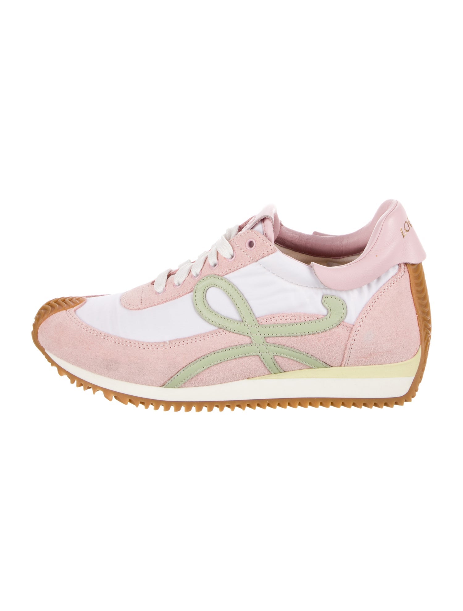 Loewe Suede Colorblock Pattern Athletic Sneakers