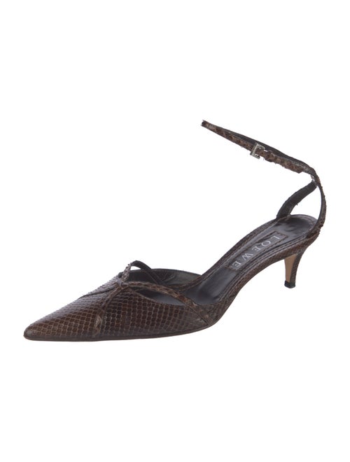 Loewe Leather Animal Print D'Orsay Pumps
