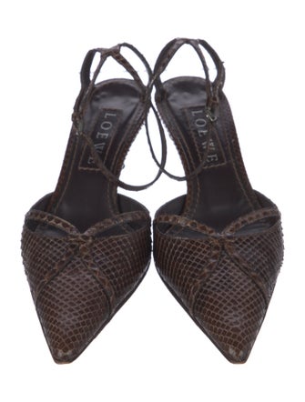 Loewe Leather Animal Print D'Orsay Pumps