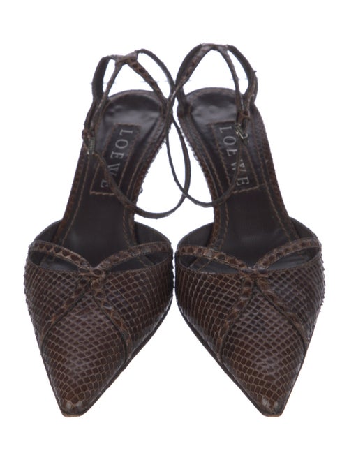 Loewe Leather Animal Print D'Orsay Pumps