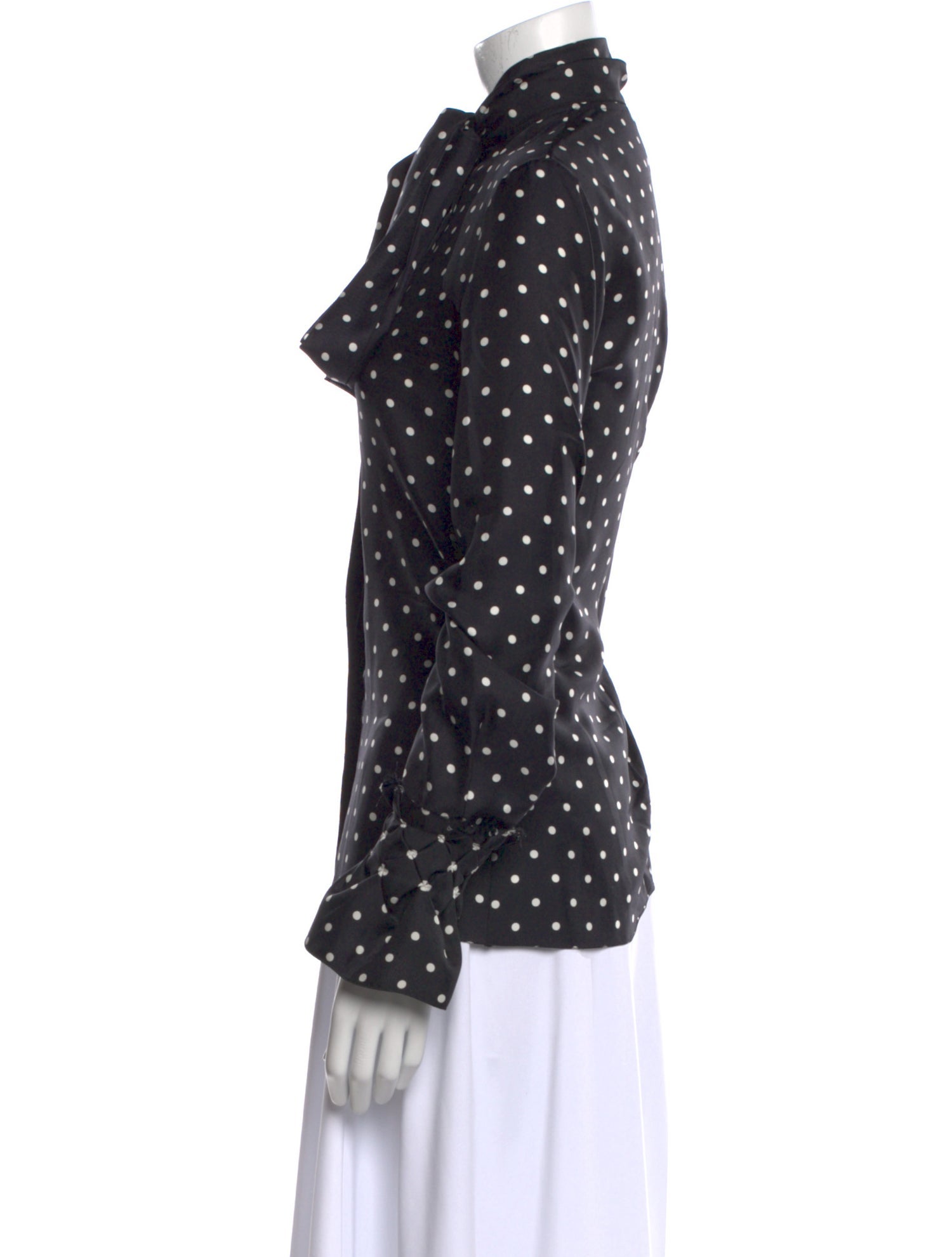 Loewe Silk Polka Dot Print Button-Up Top