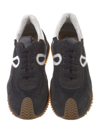 Loewe Suede Colorblock Pattern Sneakers