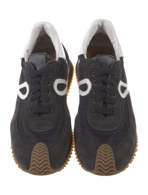 Loewe Suede Colorblock Pattern Sneakers