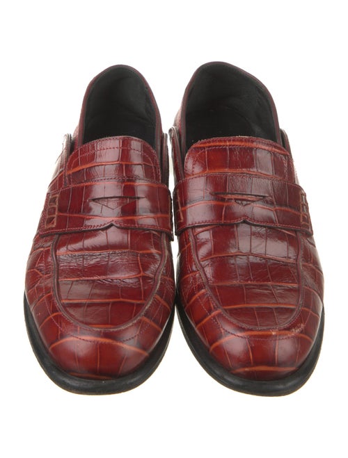 Loewe Embossed Leather Loafers