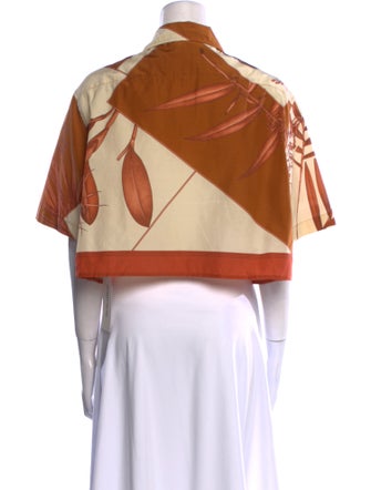 Loewe Paula's Ibiza Printed Three-Quarter Sleeve Crop Top