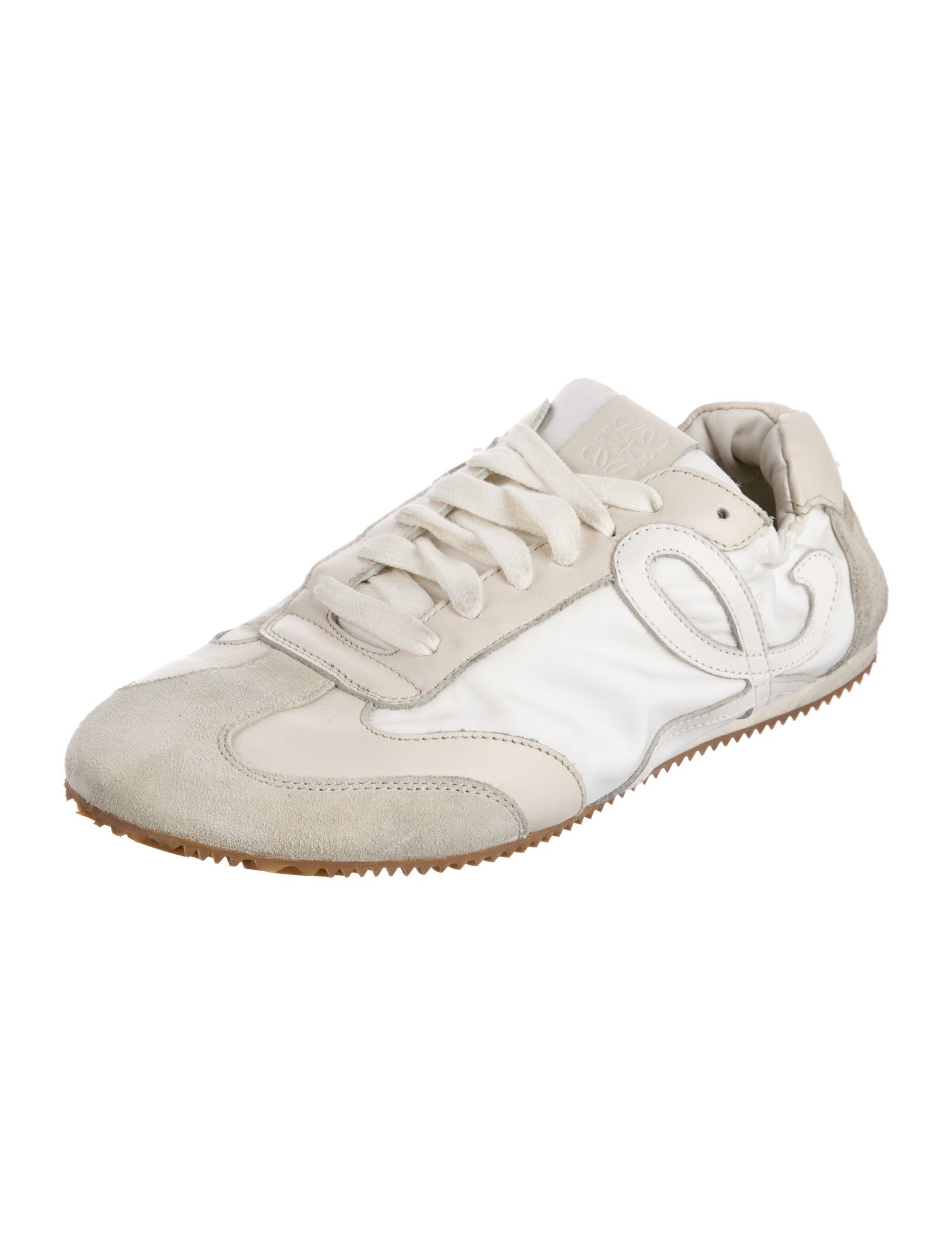 Loewe Leather Colorblock Pattern Sneakers