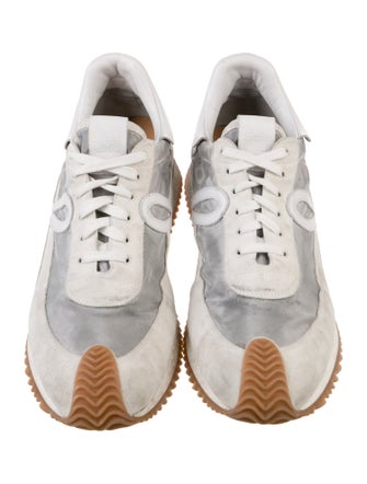 Loewe Suede Colorblock Pattern Sneakers
