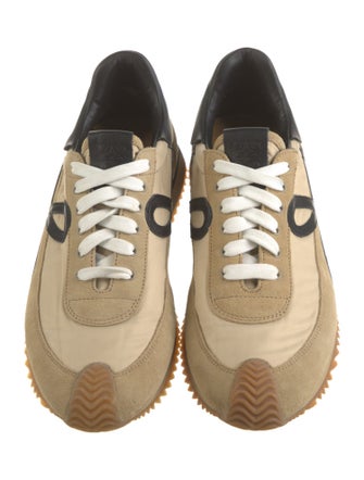 Loewe Suede Colorblock Pattern Sneakers