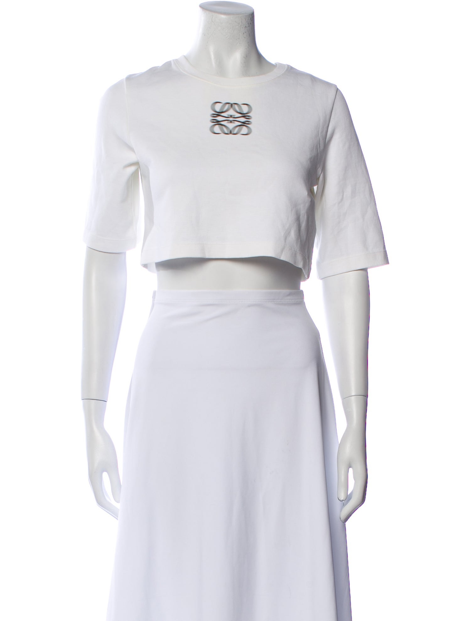 Loewe Graphic Print Crew Neck Crop Top