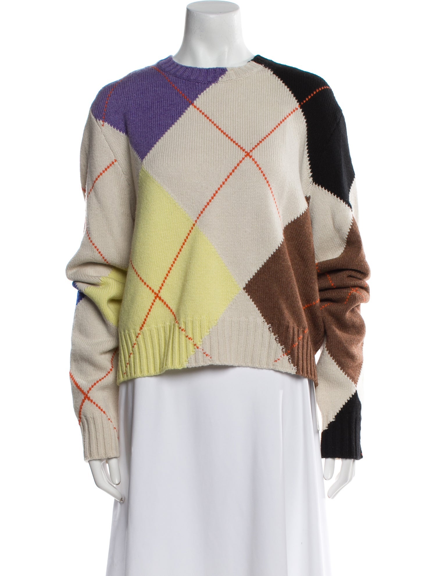 Loewe Cashmere Plaid Print Sweater
