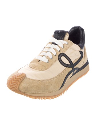 Loewe Suede Colorblock Pattern Sneakers
