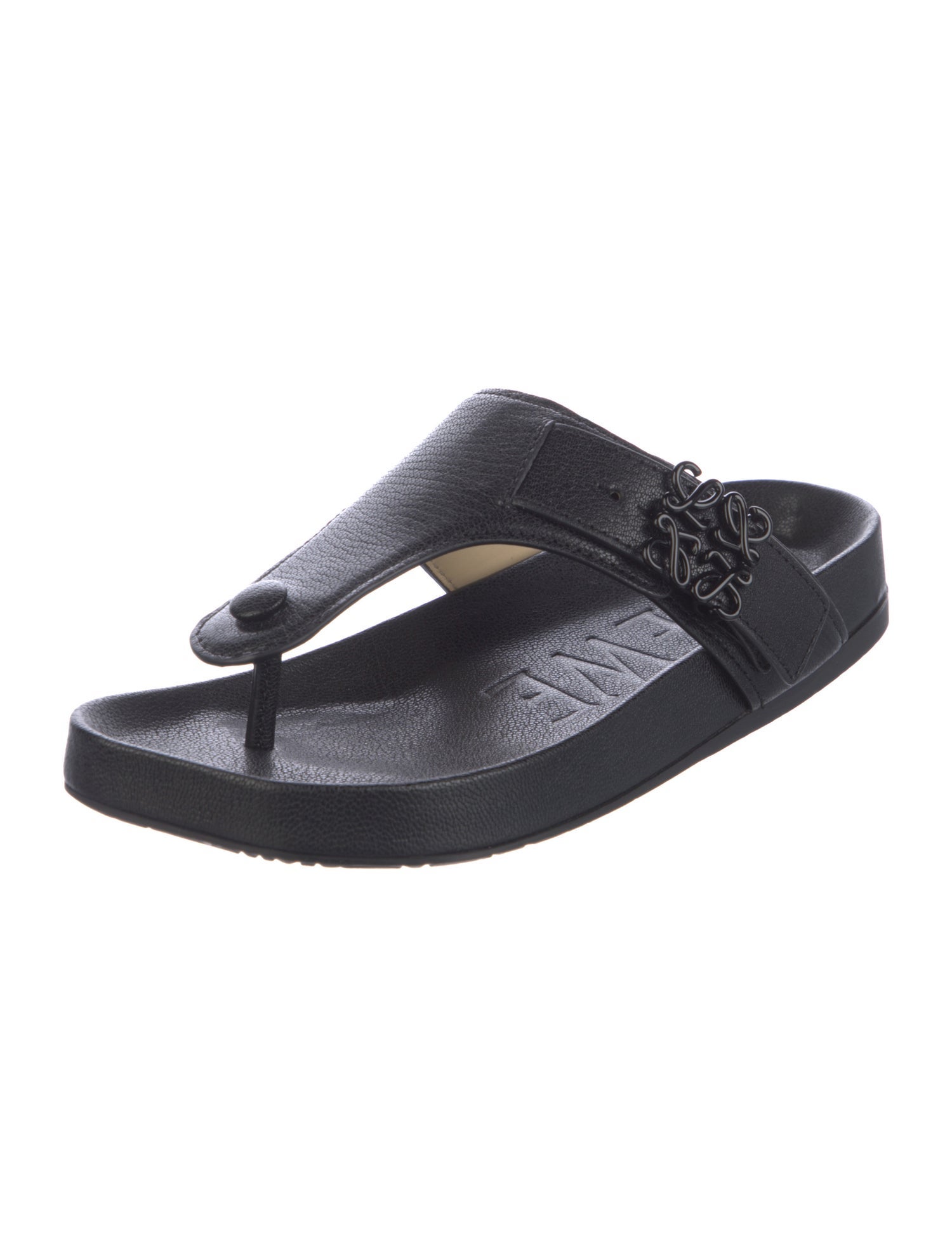 Loewe Leather T-Strap Sandals