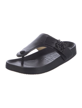 Loewe Leather T-Strap Sandals