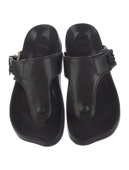 Loewe Leather T-Strap Sandals