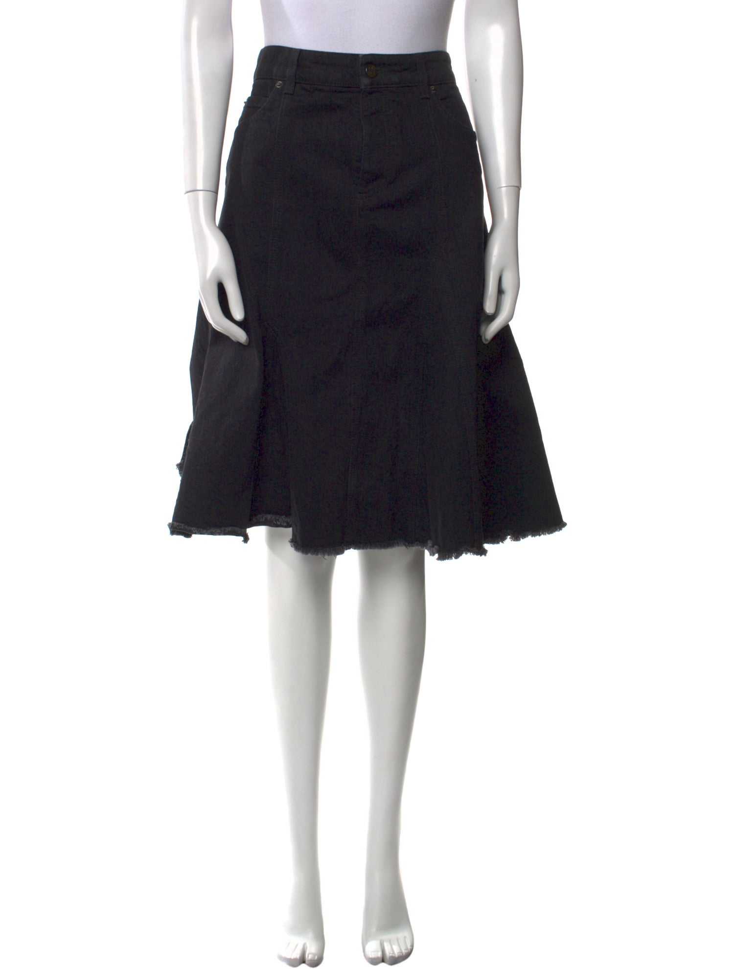 Loewe Raw-Edge Trim Knee-Length Skirt