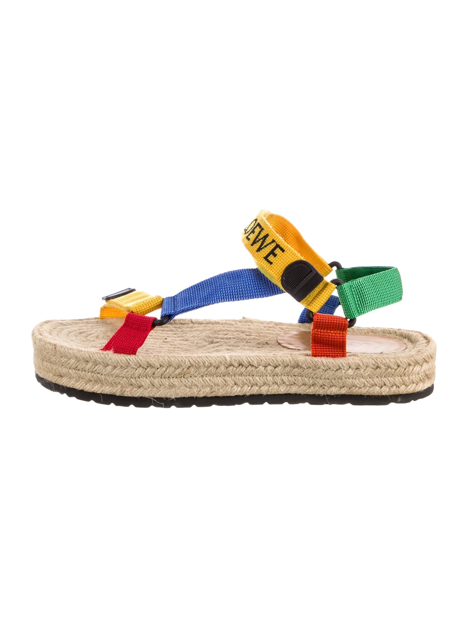 Loewe Nylon Colorblock Pattern Sandals
