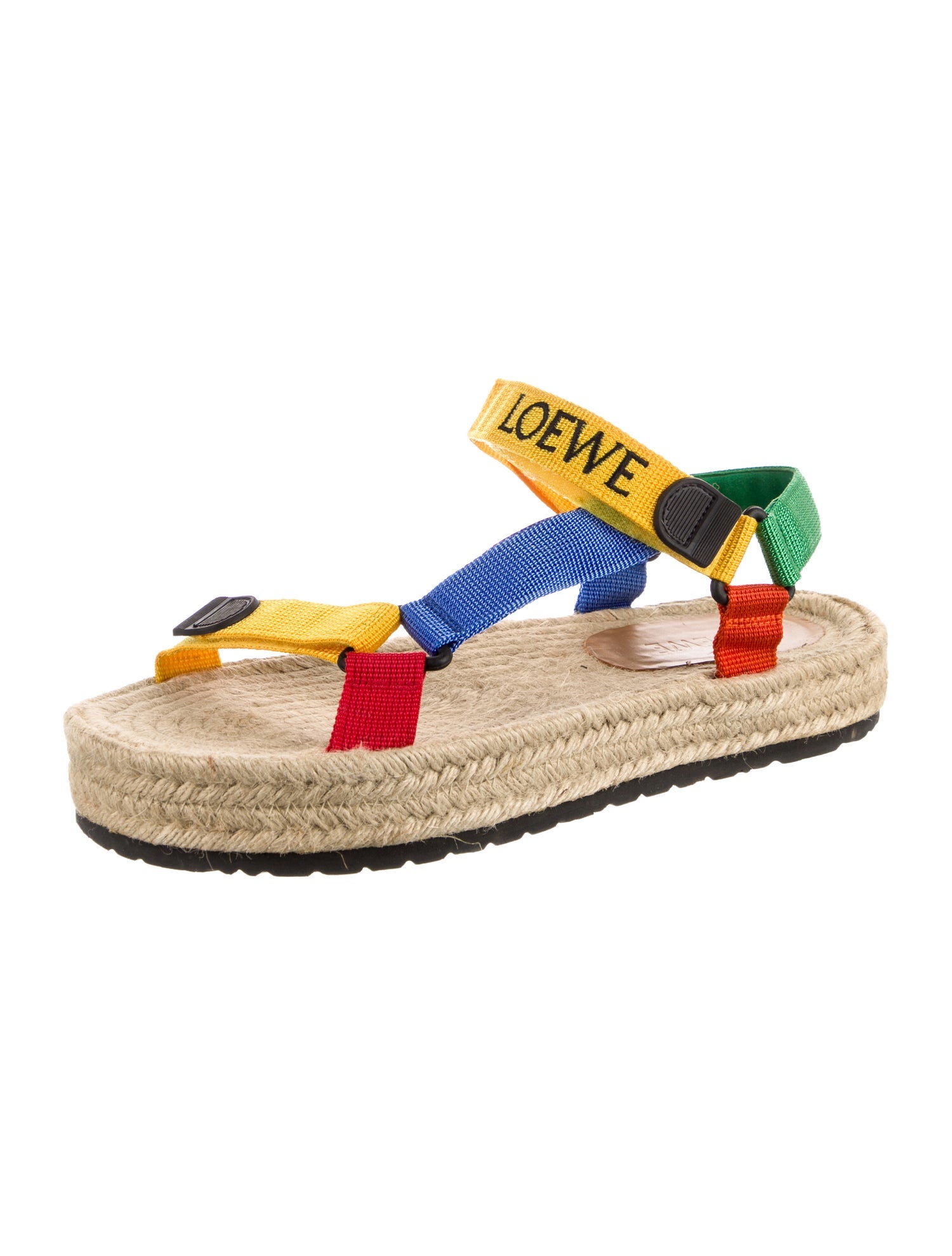 Loewe Nylon Colorblock Pattern Sandals
