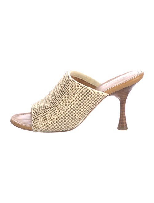 Loewe Leather Crystal Embellishments Slides