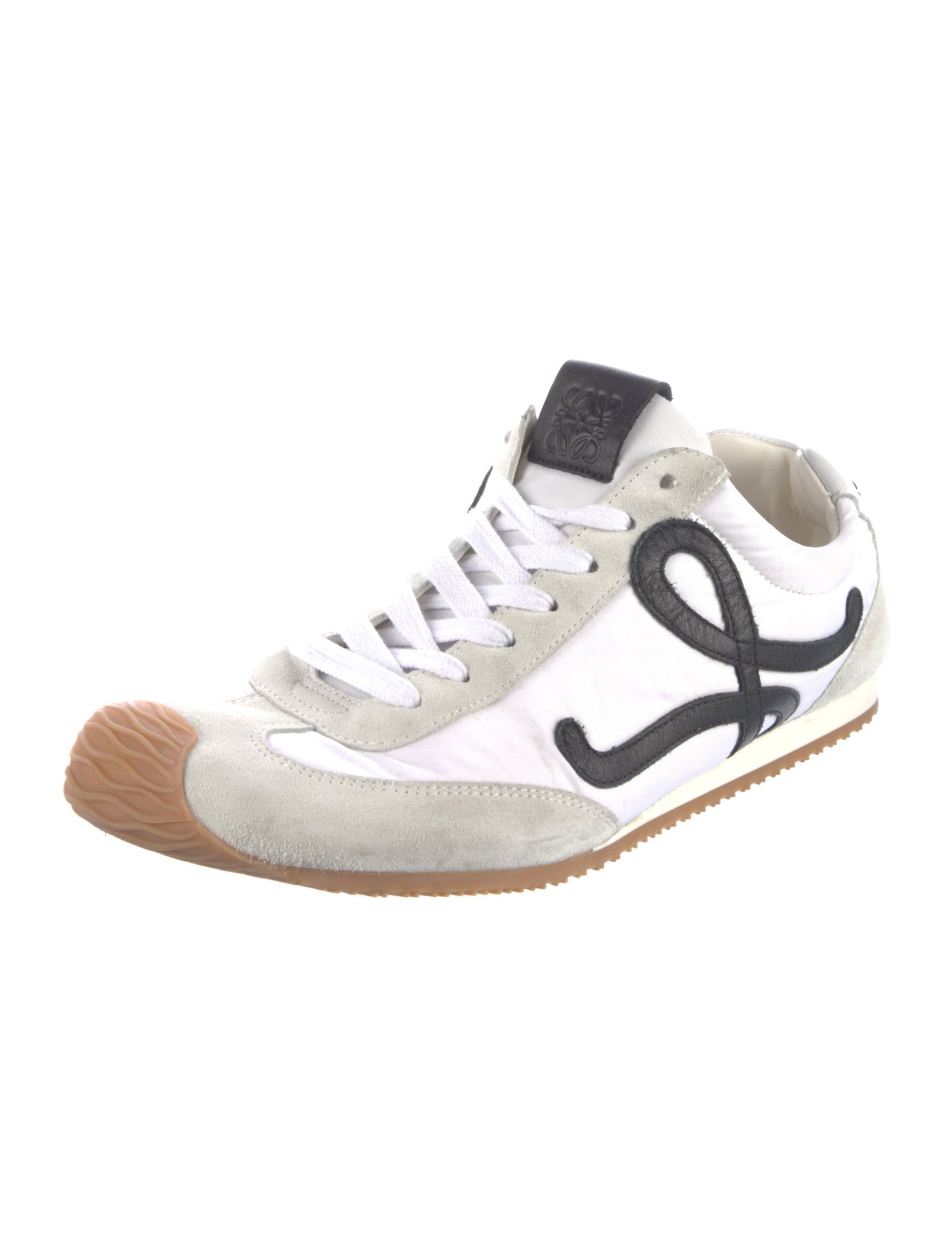 Loewe Suede Colorblock Pattern Sneakers