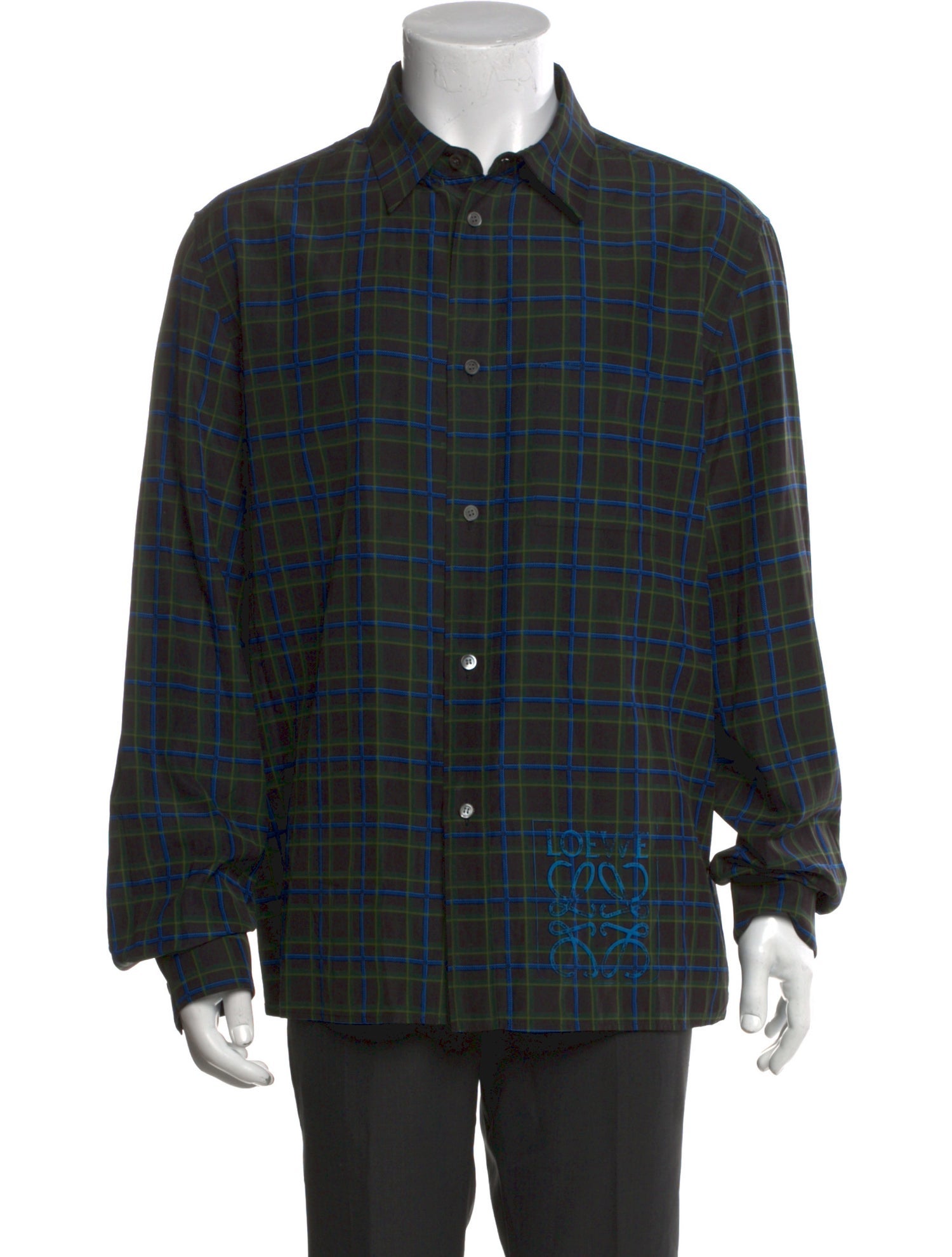 Loewe Plaid Print Long Sleeve Shirt