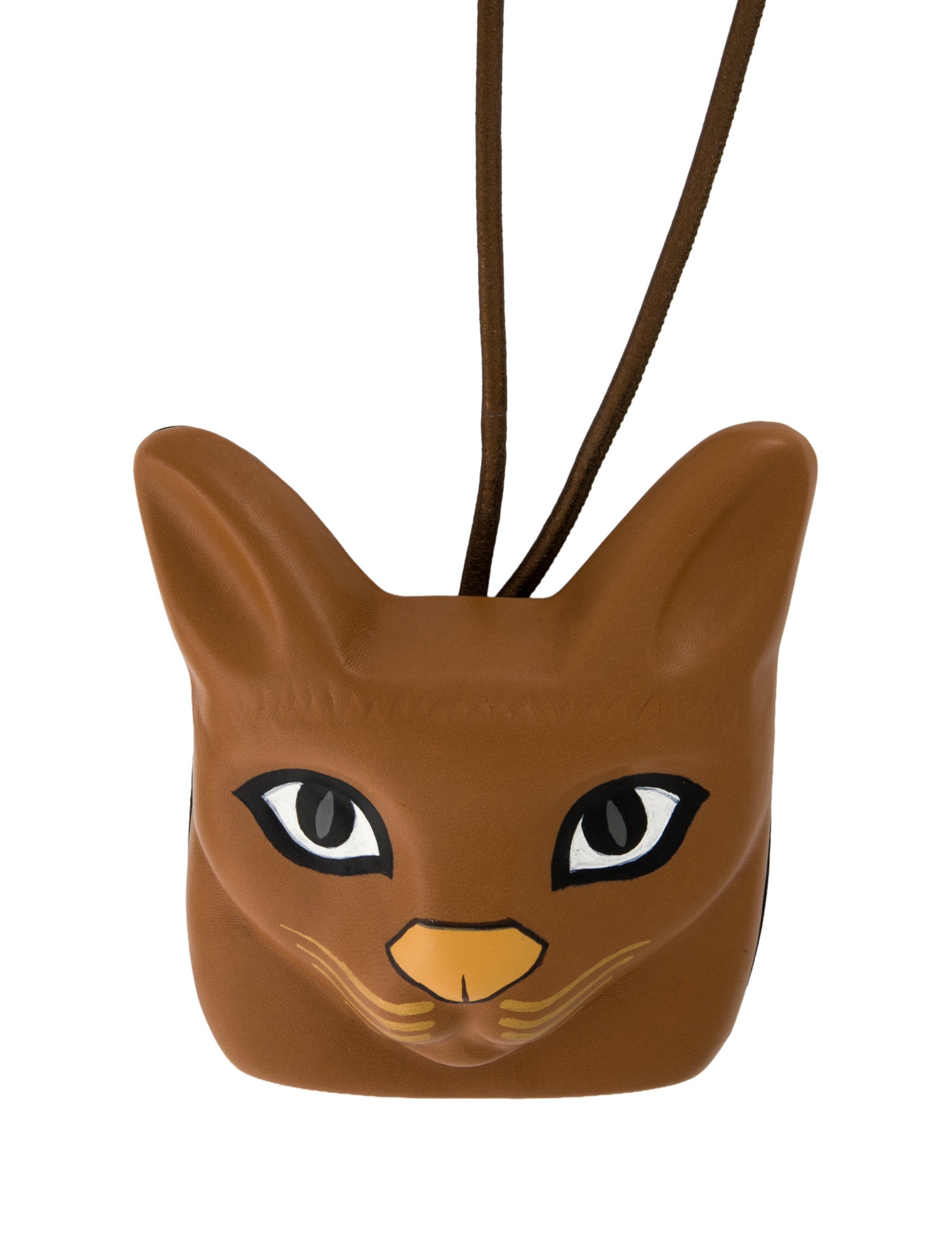 Loewe Leather Cat Face Pendant Necklace