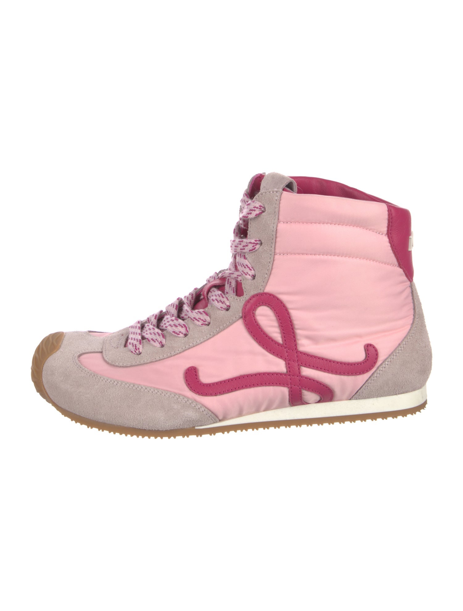 Loewe Suede Colorblock Pattern Sneakers