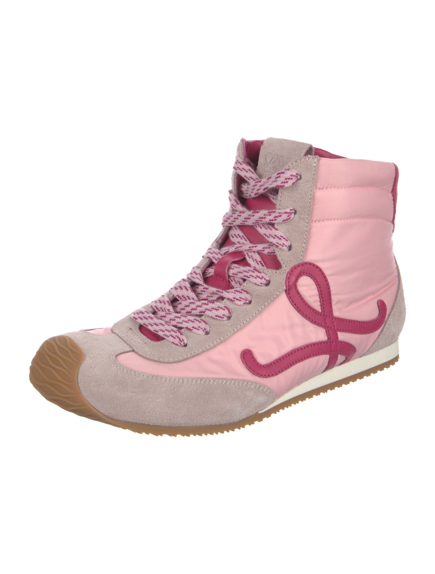 Loewe Suede Colorblock Pattern Sneakers