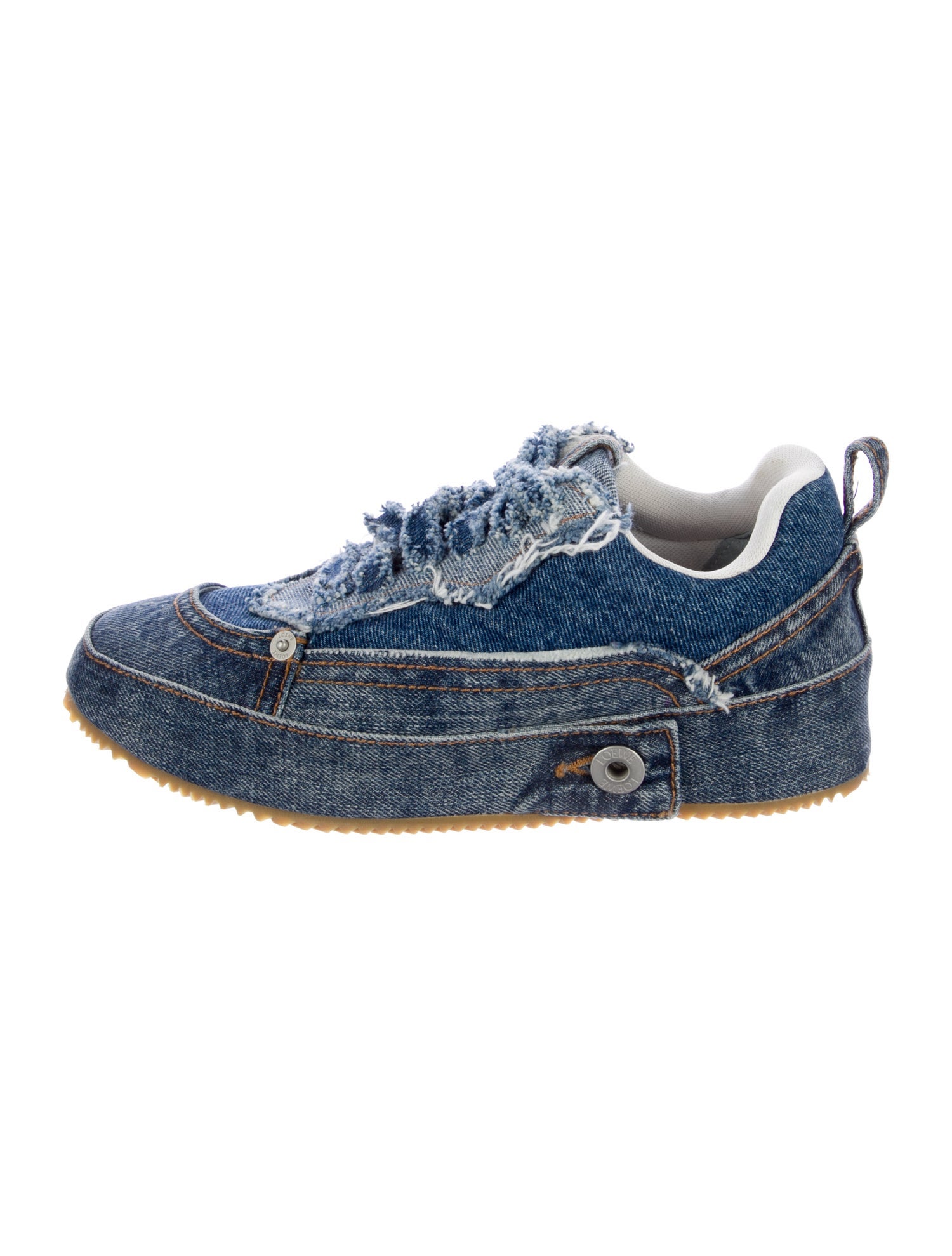 Loewe Denim Raw-Edge Trim Sneakers