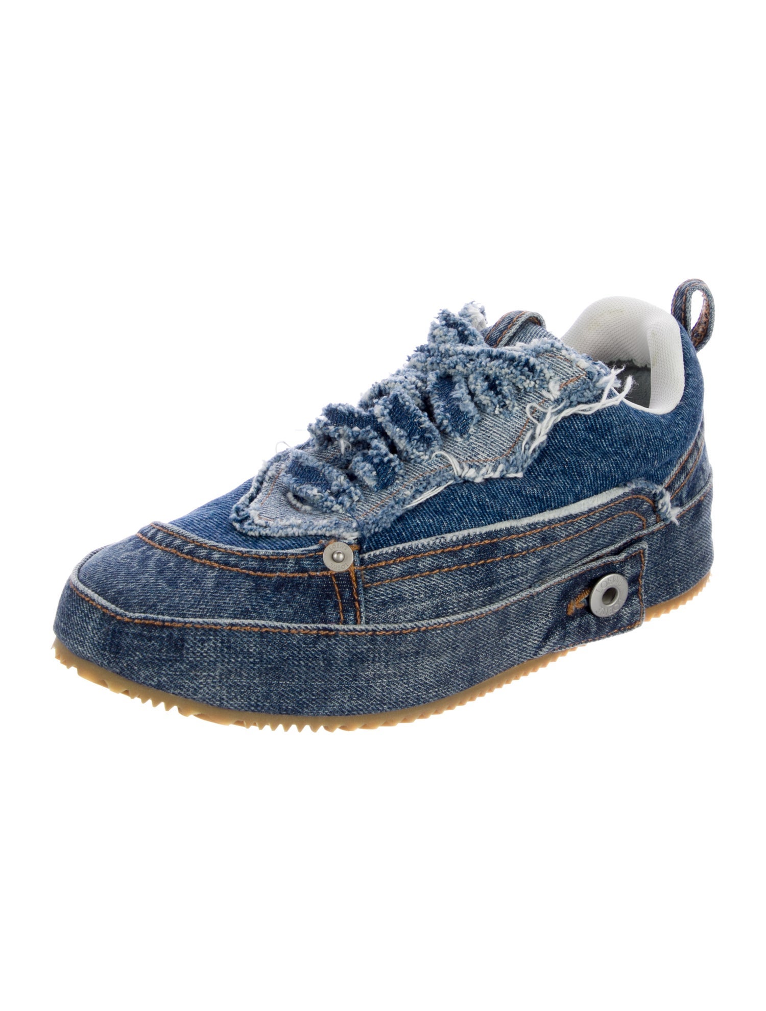 Loewe Denim Raw-Edge Trim Sneakers