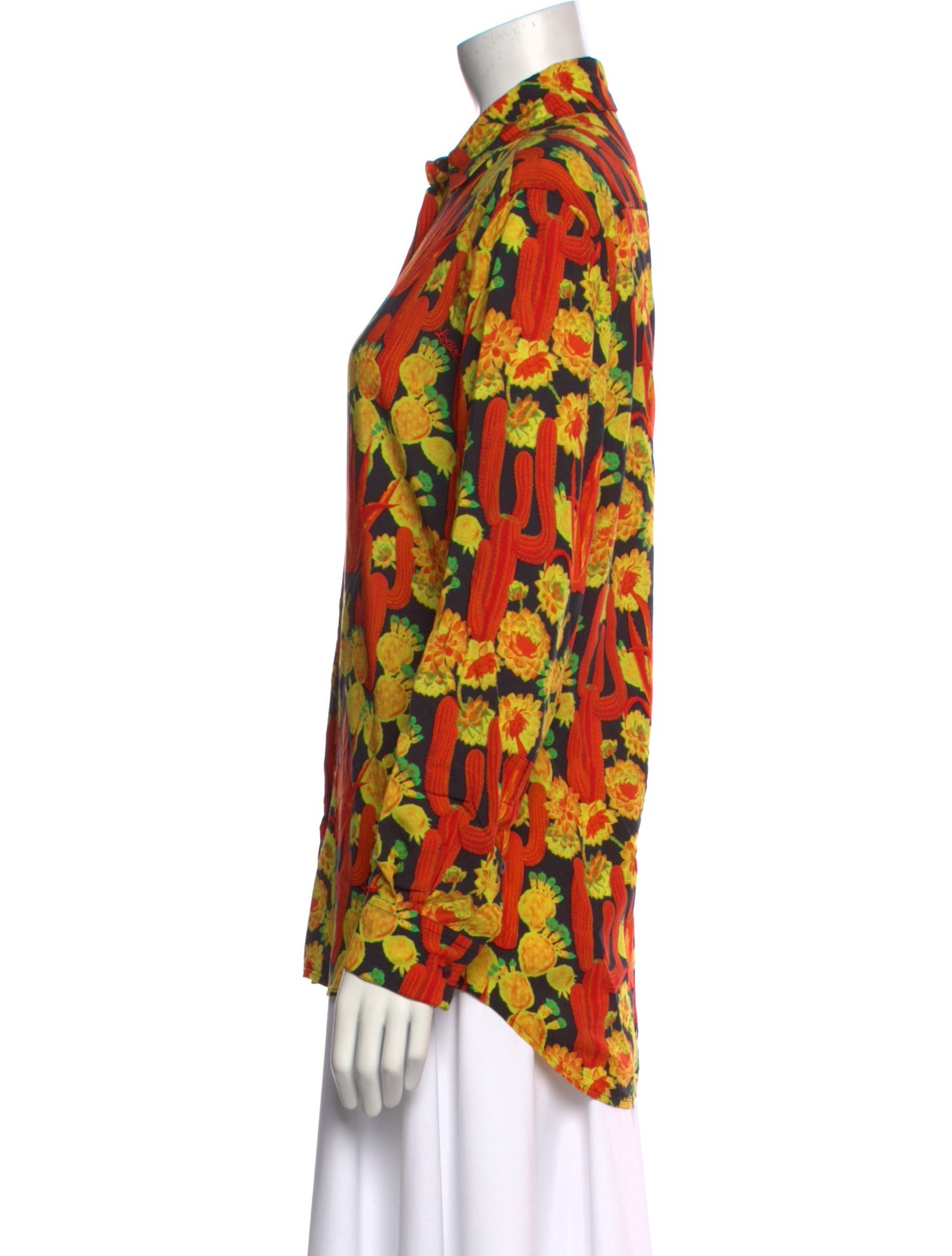 Loewe Paula's Ibiza Floral Print Long Sleeve Button-Up Top