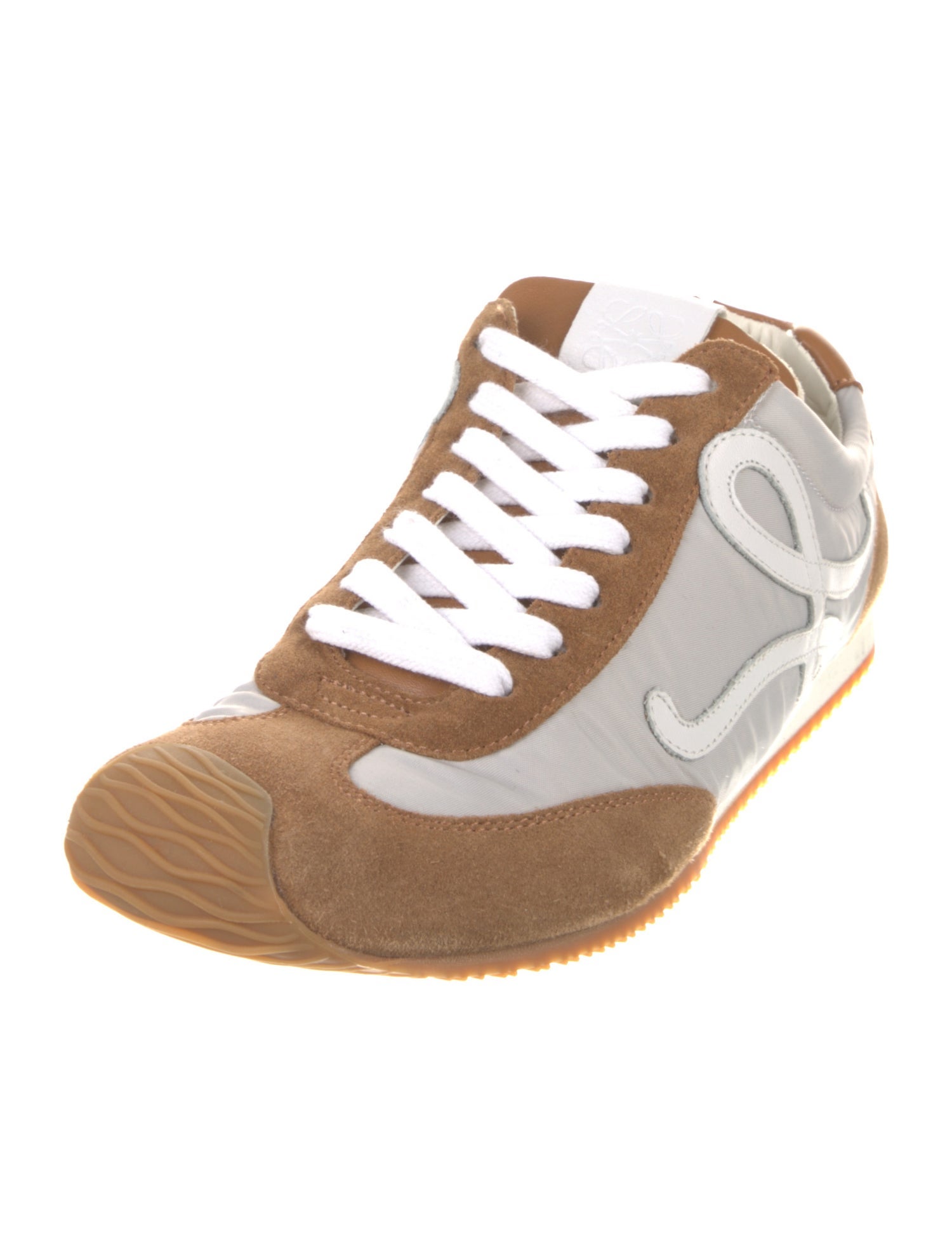 Loewe Suede Colorblock Pattern Sneakers
