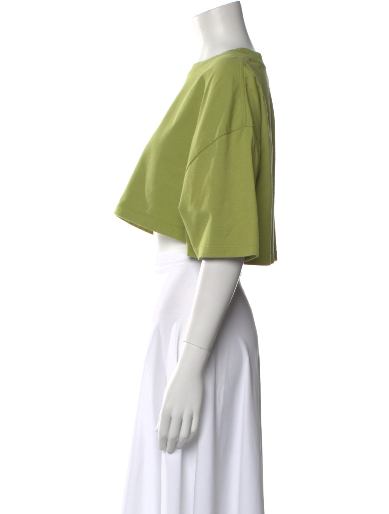 Loewe Scoop Neck Three-Quarter Sleeve Crop Top